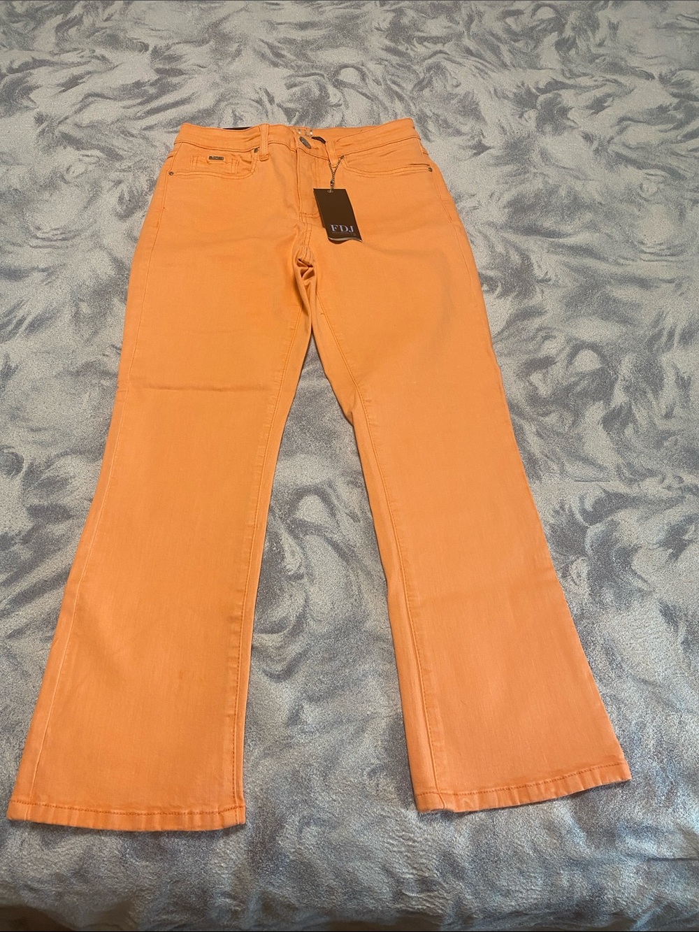 Orange High-Rise Flare Jeans for Women